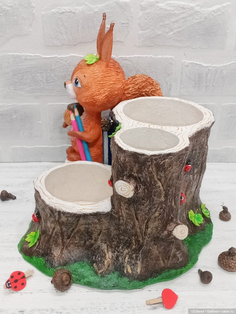 Органайзер с белочкой — Лепка авторских игрушек и папье