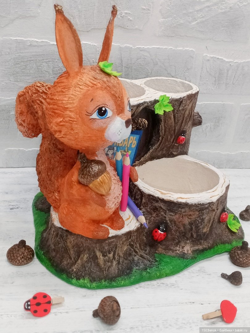 Органайзер с белочкой — Лепка авторских игрушек и папье