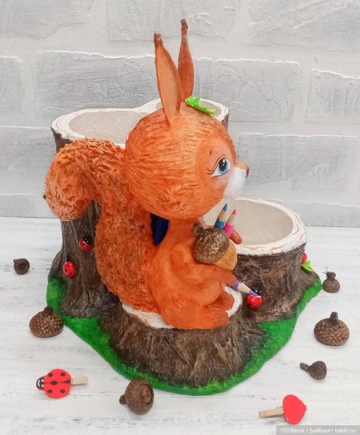 Органайзер с белочкой — Лепка авторских игрушек и папье