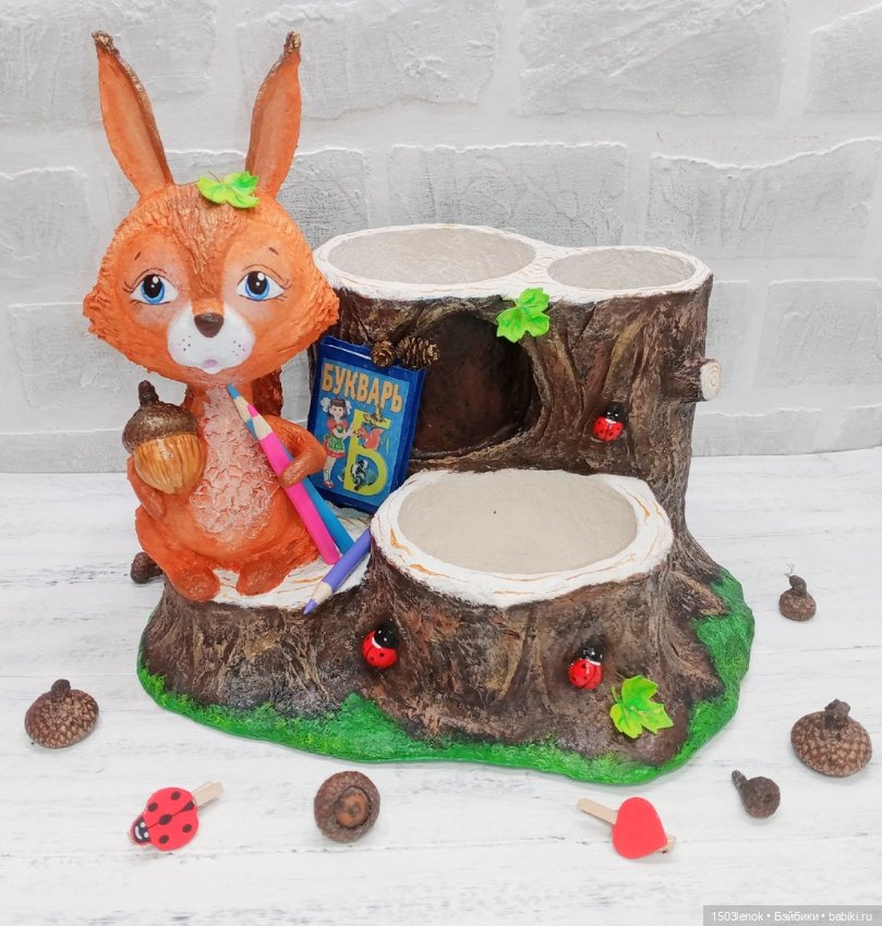 Органайзер с белочкой — Лепка авторских игрушек и папье