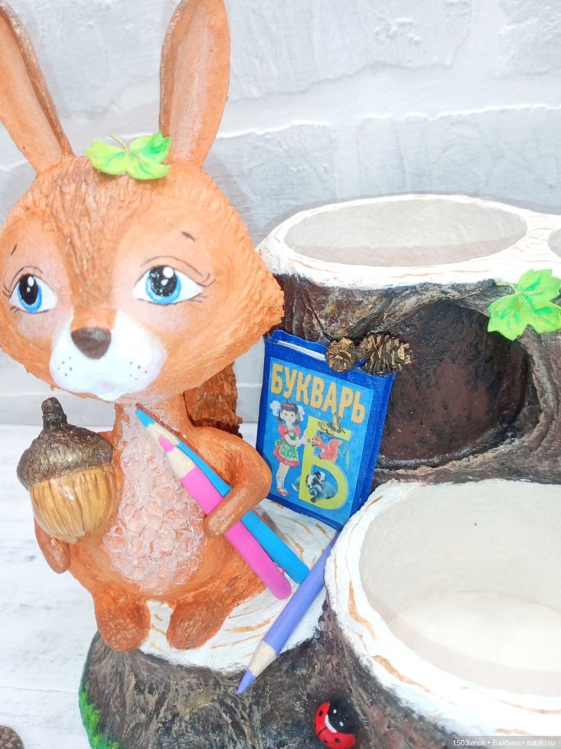 Органайзер с белочкой — Лепка авторских игрушек и папье (фото 4)