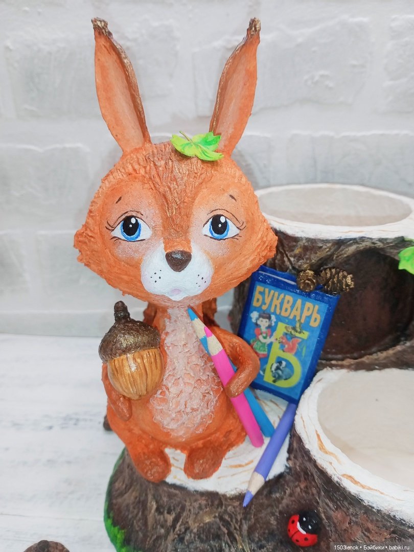 Органайзер с белочкой — Лепка авторских игрушек и папье (фото 5)