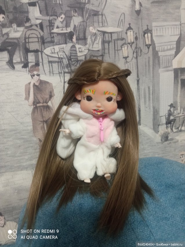 Авторская радужная девочка, на шарнирном теле ymy . Ручная работа (фото 6)