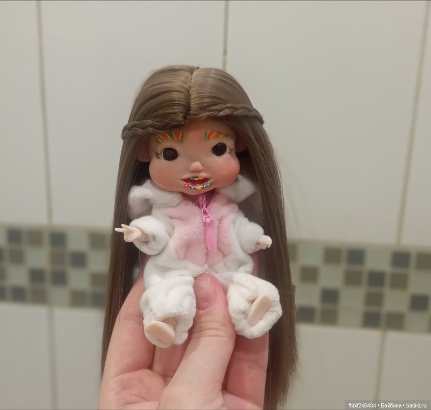 Авторская радужная девочка, на шарнирном теле ymy . Ручная работа (фото 5)