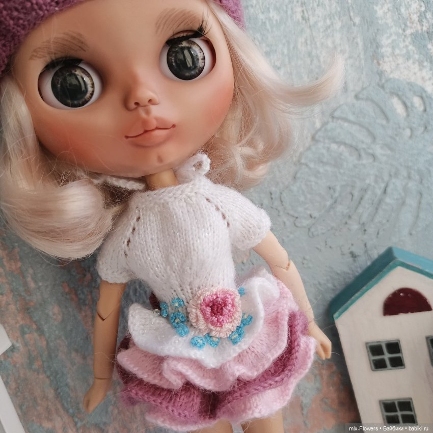 Вяжу куколкам...Платье — пироженка (фото 7)