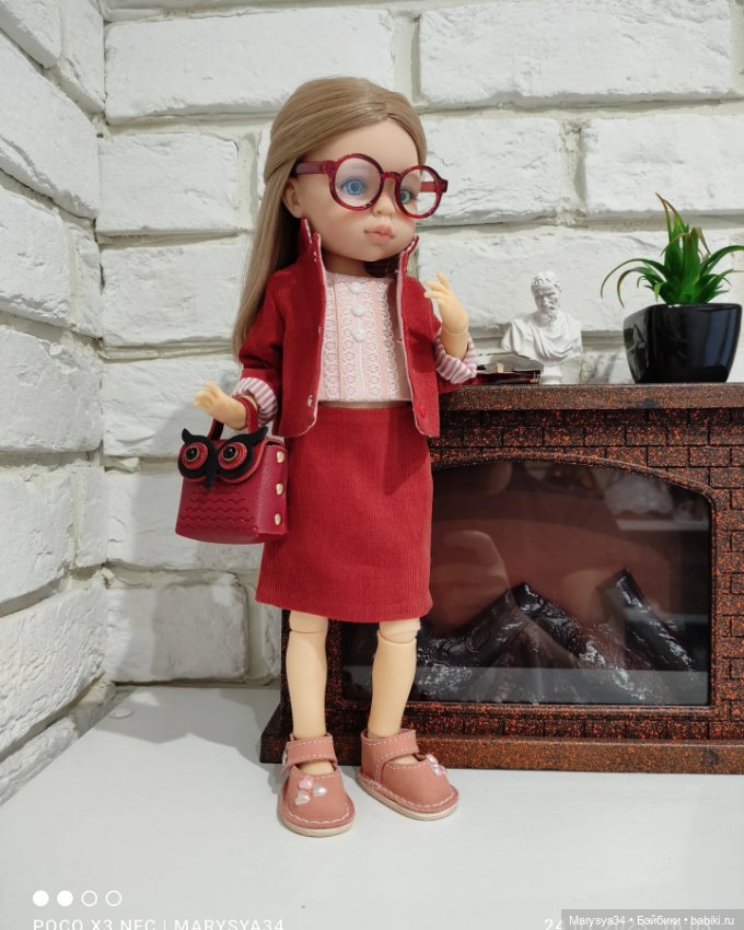 Деловой бордовый — Одежда и обувь для кукол своими руками: фото (фото 2)