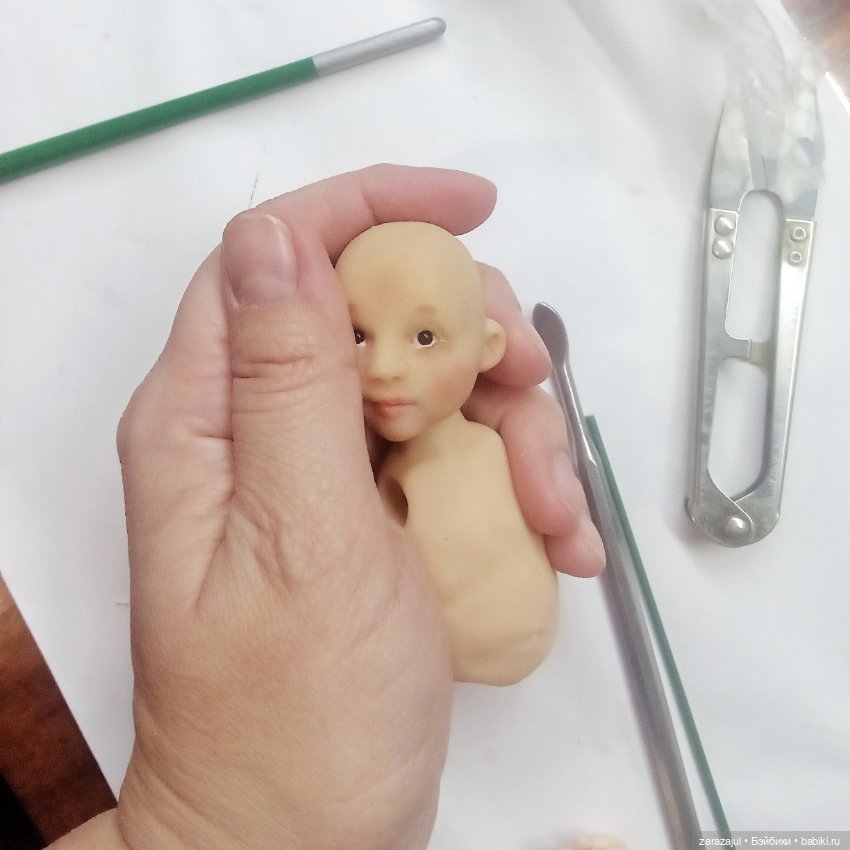 Новая малышка в процесе — Лепка авторских кукол: полимерная глина (фото 5)