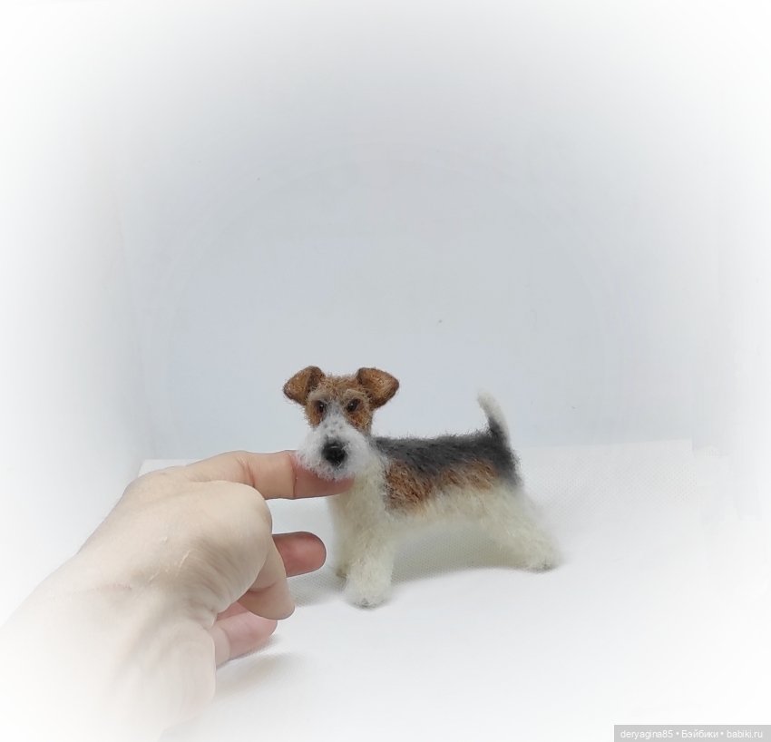 Фокстерьер — Валяные игрушки из шерсти: сухое валяние (фото 4)