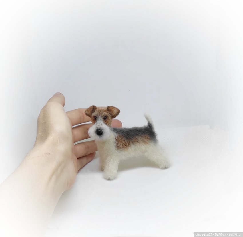 Фокстерьер — Валяные игрушки из шерсти: сухое валяние (фото 6)