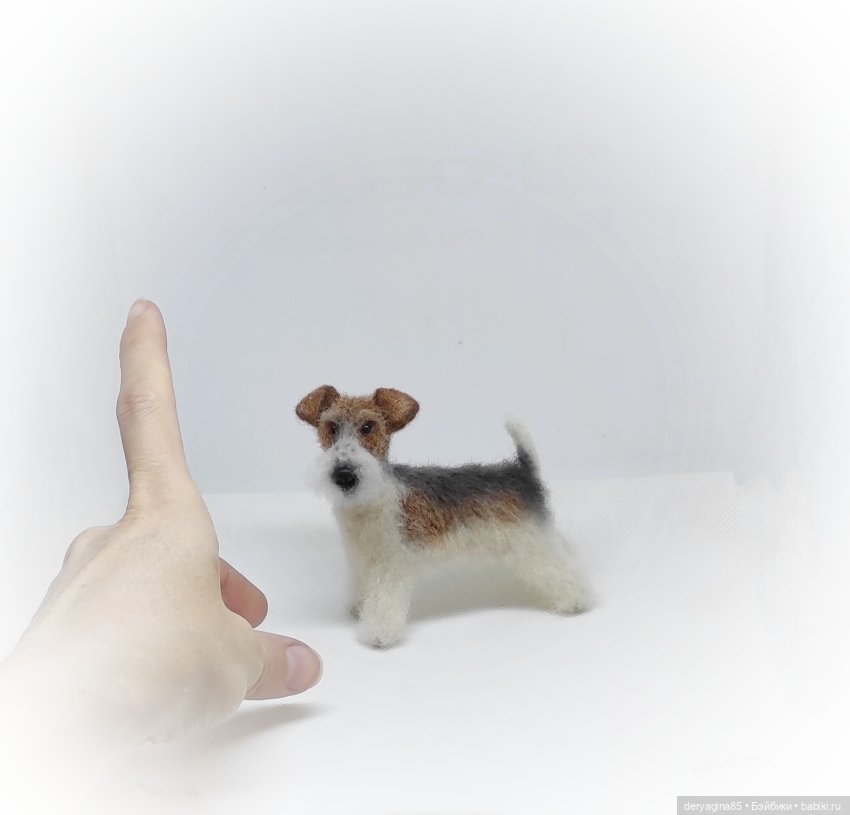 Фокстерьер — Валяные игрушки из шерсти: сухое валяние (фото 5)