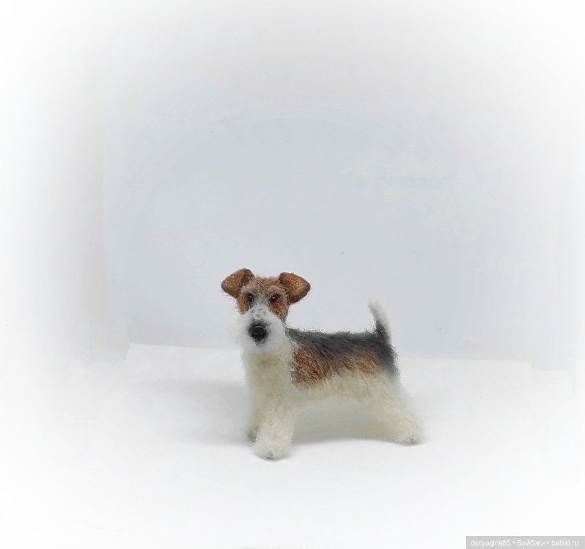 Фокстерьер — Валяные игрушки из шерсти: сухое валяние (фото 3)