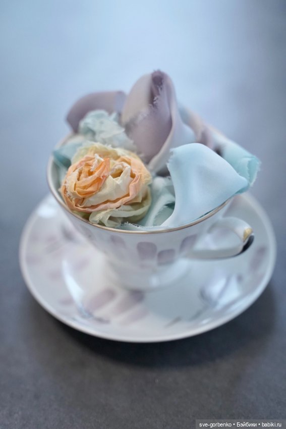 Шёлковые ленточки ручного окрашивания