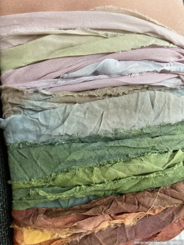 Шёлковые ленточки ручного окрашивания (фото 5)