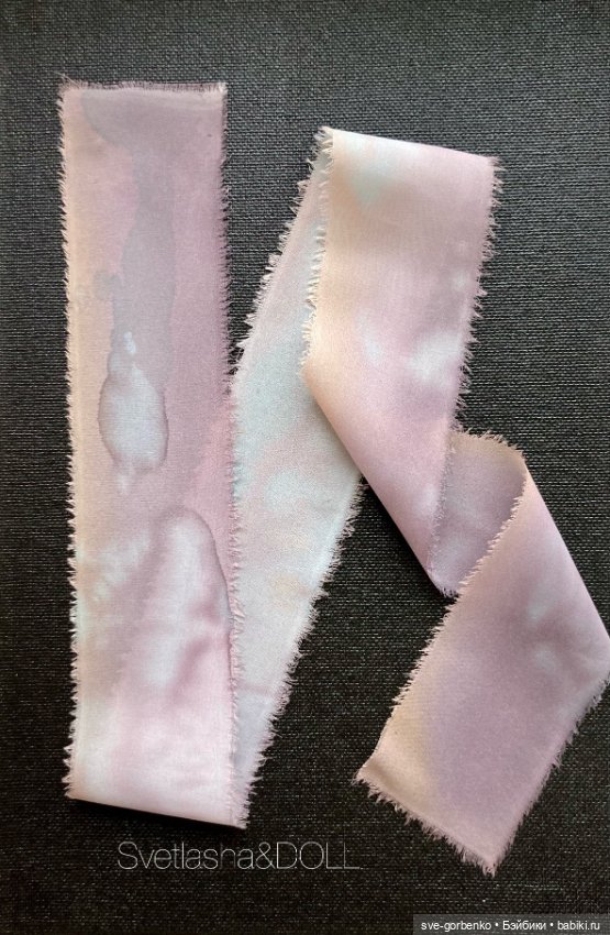 Шёлковые ленточки ручного окрашивания