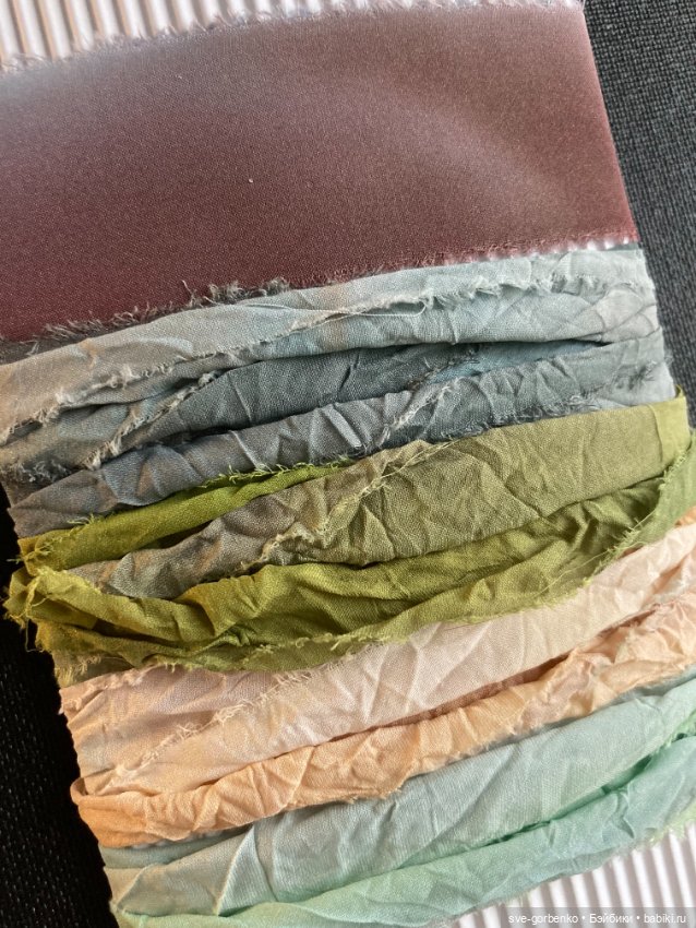 Шёлковые ленточки ручного окрашивания (фото 4)