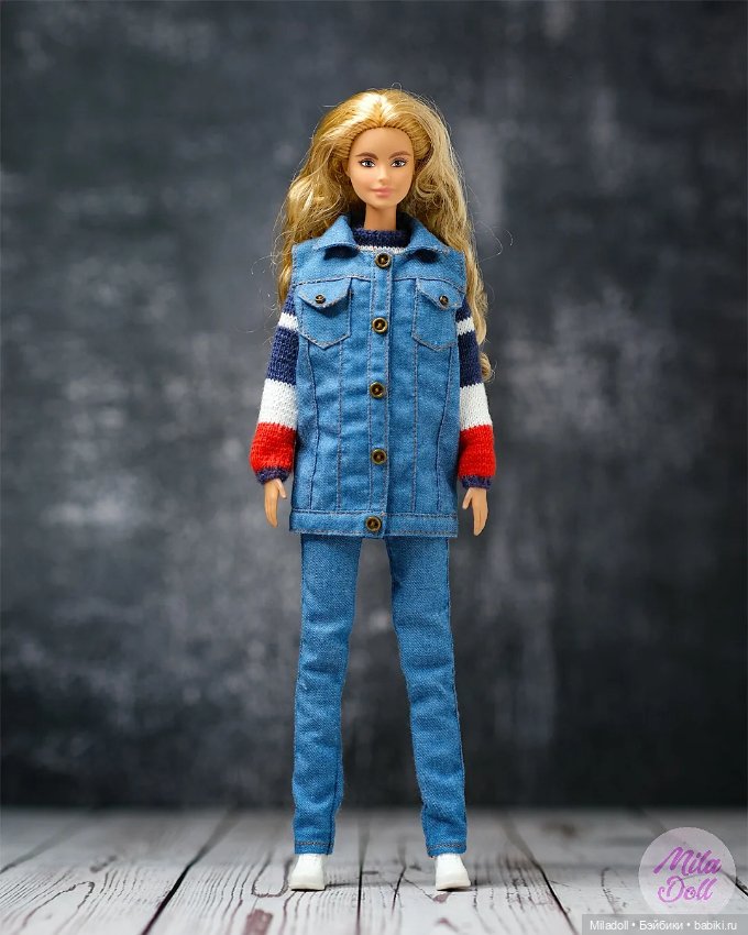 Джинсовый комплект для Барби моей работы (фото 2)