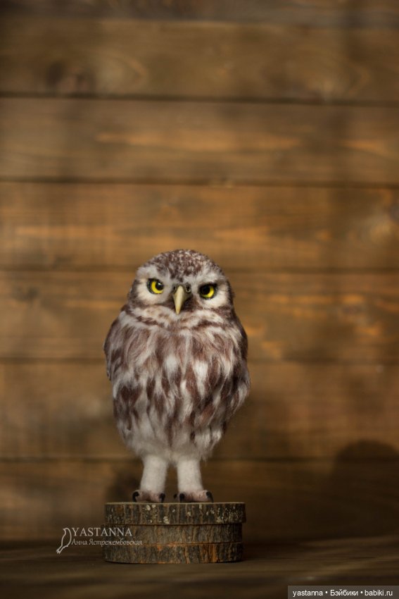 Сычик — Валяные игрушки из шерсти: сухое валяние