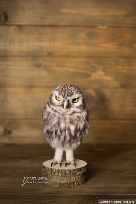 Сычик — Валяные игрушки из шерсти: сухое валяние