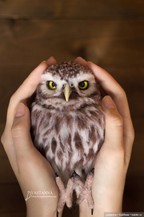 Сычик — Валяные игрушки из шерсти: сухое валяние