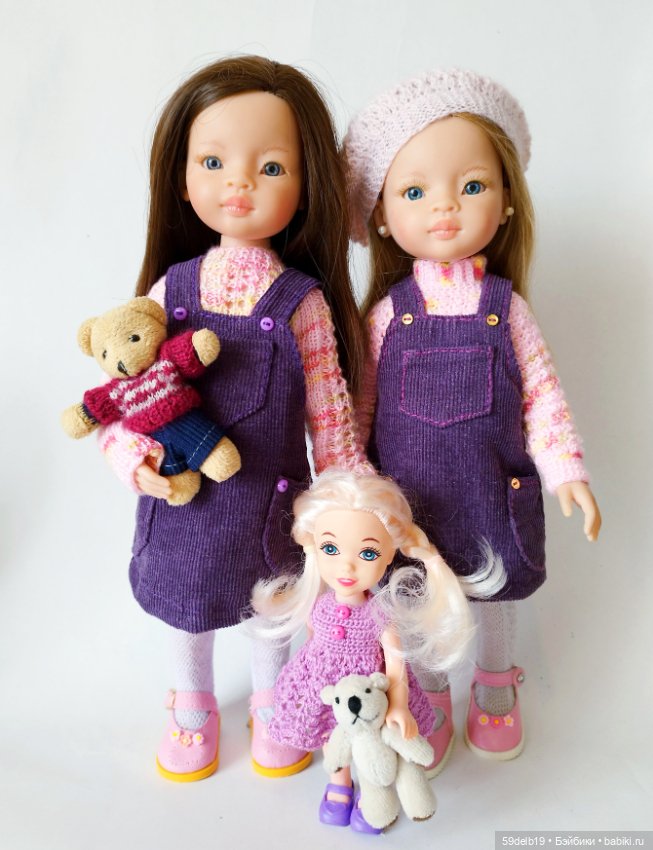 Два лиловых сарафана — Одежда и обувь для кукол своими руками: фото