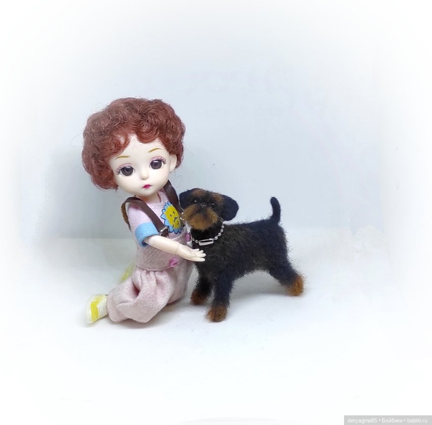 Бельгийский гриффон — Валяные игрушки из шерсти: сухое валяние (фото 6)