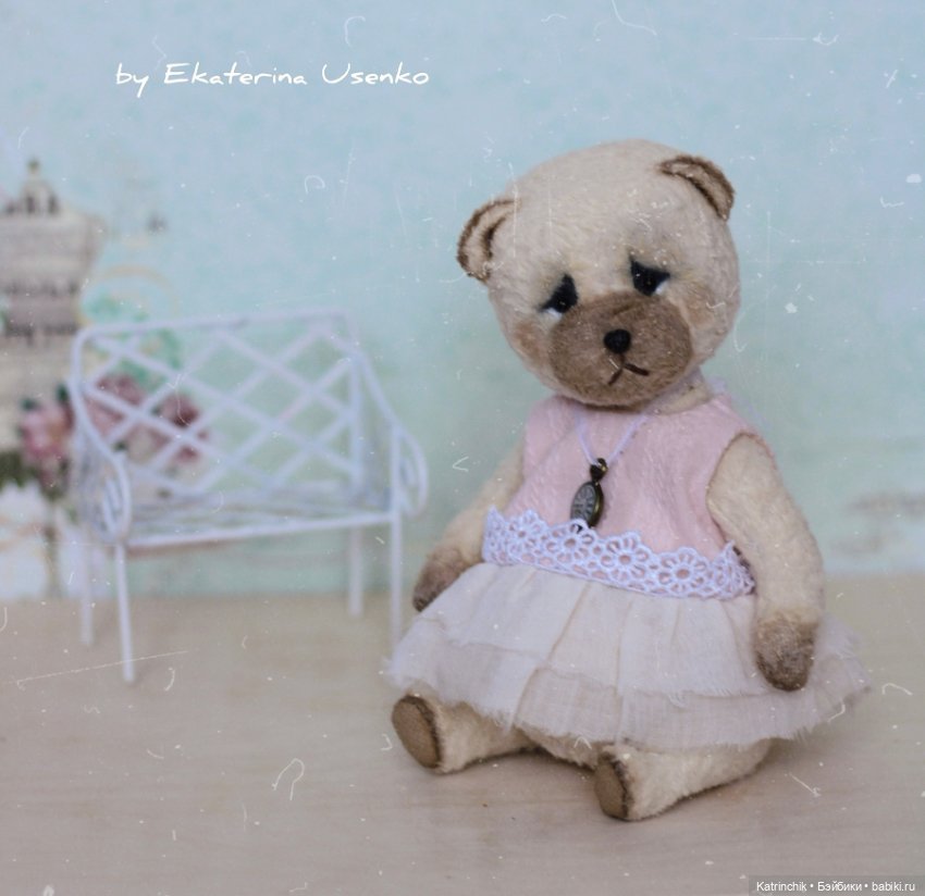 Тедди мишка и зайка. Работа Екатерины Усенко