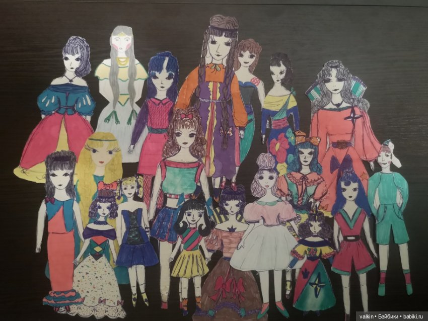 "Бумажное" детство — Бумажные куклы с одеждой для вырезания: шаблоны (фото 6)