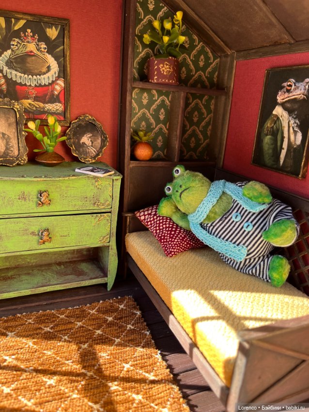 Домик для жабика — Текстильные игрушки и примитивы: кофейные