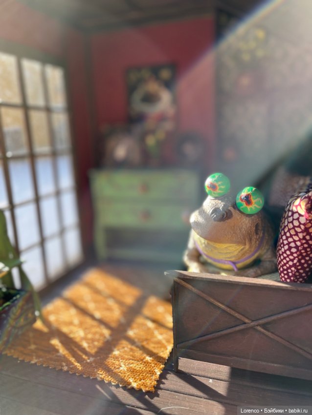 Домик для жабика — Текстильные игрушки и примитивы: кофейные