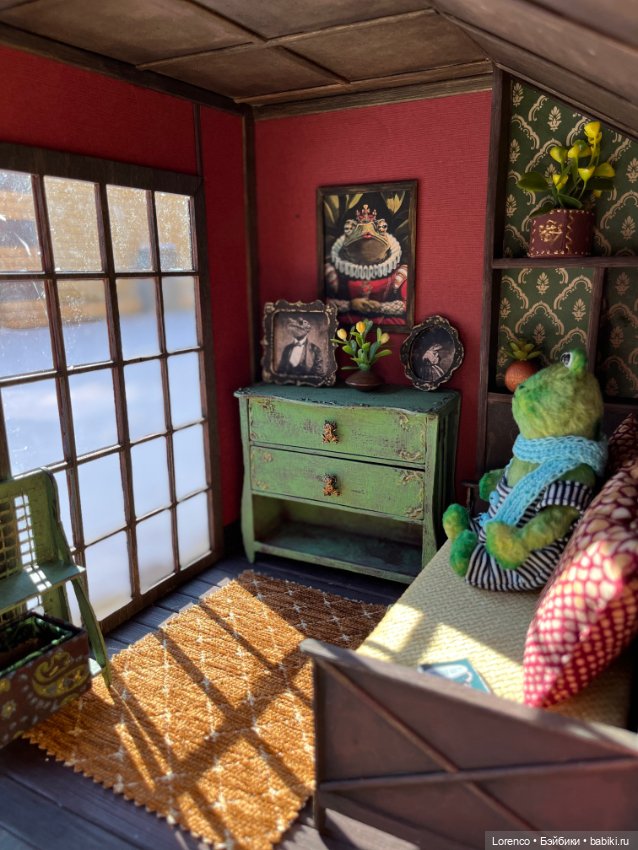 Домик для жабика — Текстильные игрушки и примитивы: кофейные