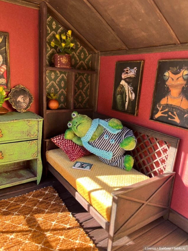 Домик для жабика — Текстильные игрушки и примитивы: кофейные