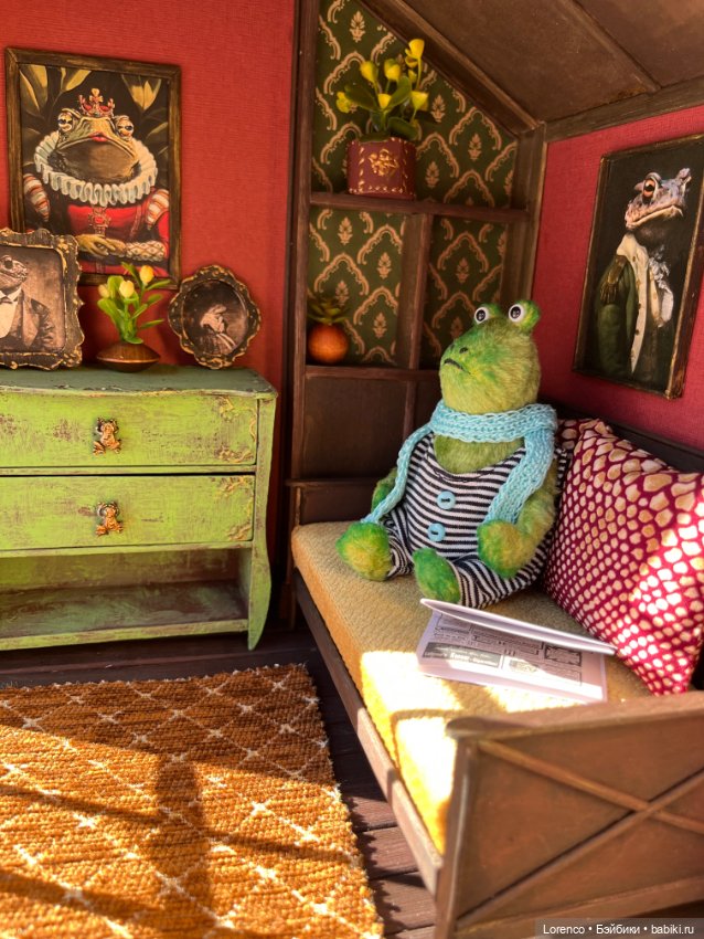 Домик для жабика — Текстильные игрушки и примитивы: кофейные