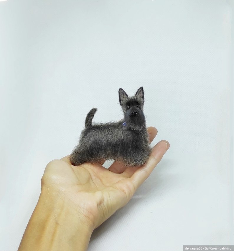 Ещё один скотч терьер — Валяные игрушки из шерсти: сухое валяние
