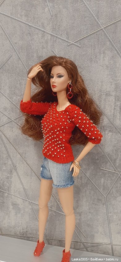 Свитер с бусинами — Одежда и обувь для кукол своими руками: фото (фото 3)