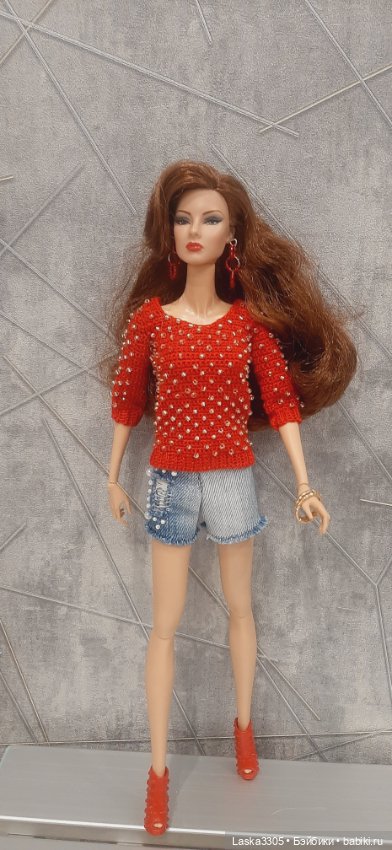 Свитер с бусинами — Одежда и обувь для кукол своими руками: фото