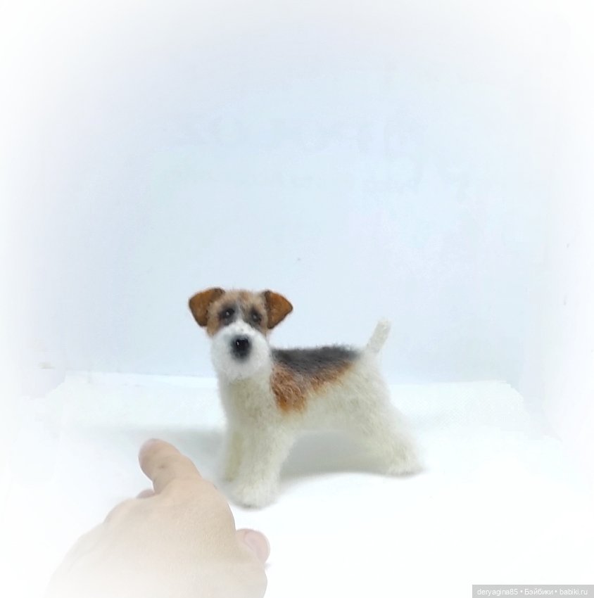 Фокстерьер — Валяные игрушки из шерсти: сухое валяние