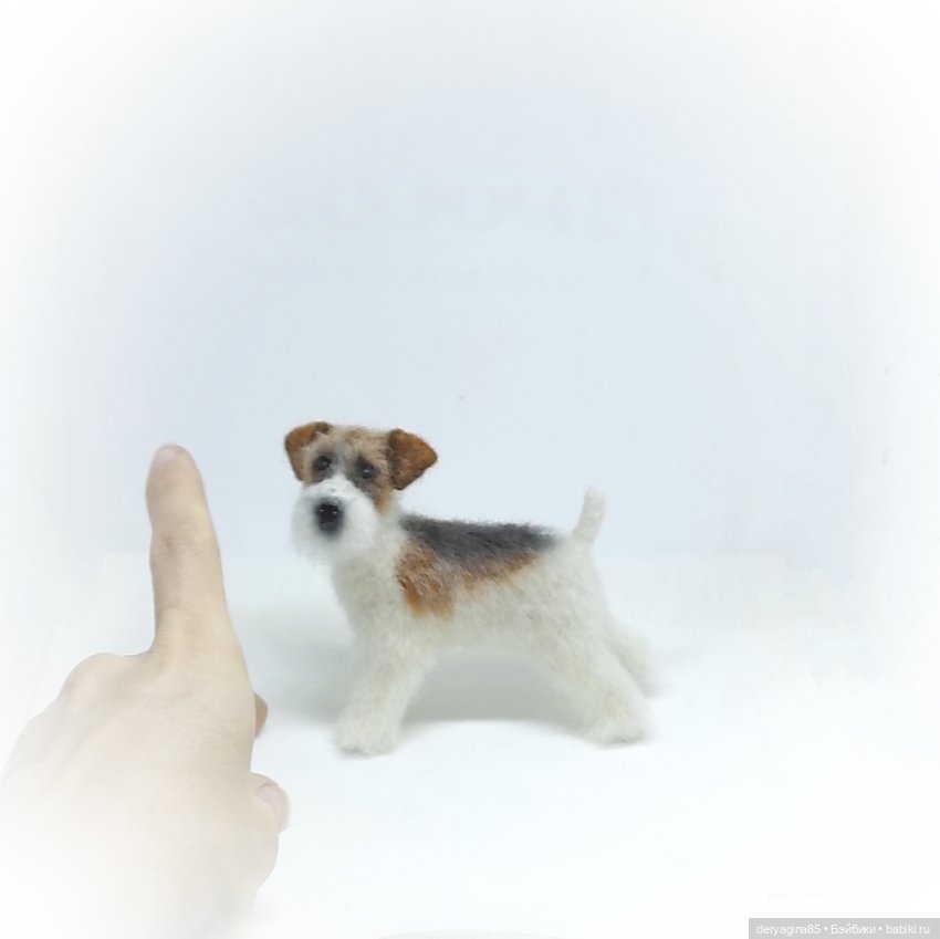 Фокстерьер — Валяные игрушки из шерсти: сухое валяние (фото 4)