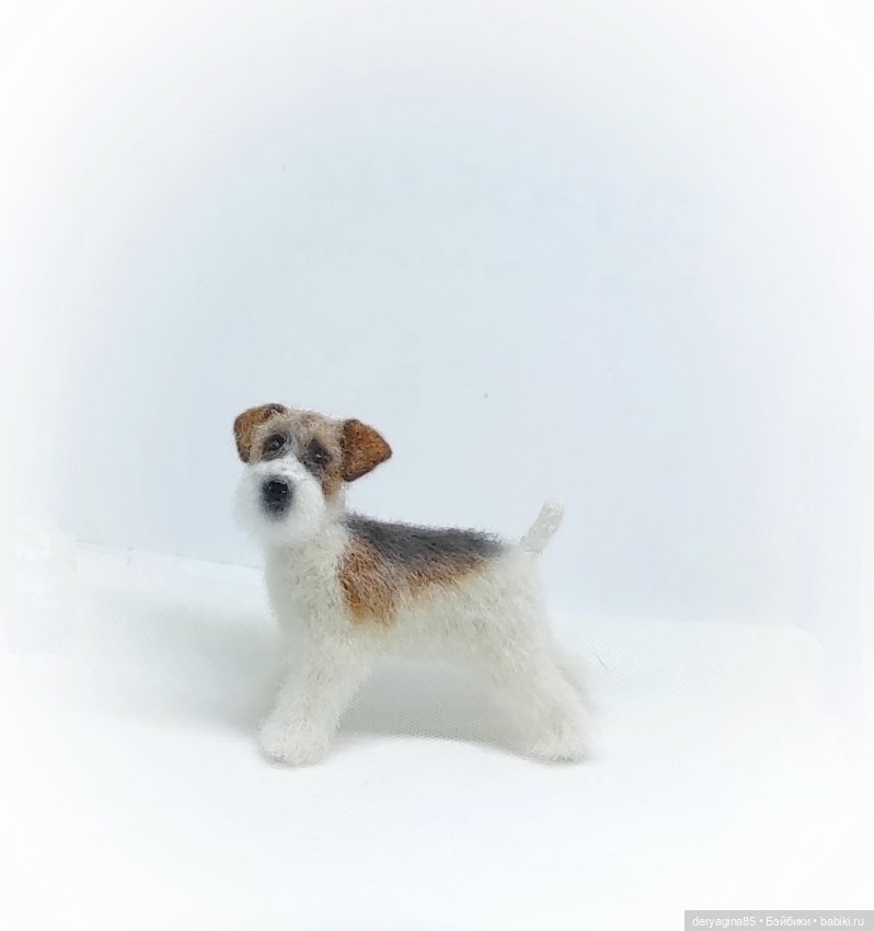 Фокстерьер — Валяные игрушки из шерсти: сухое валяние