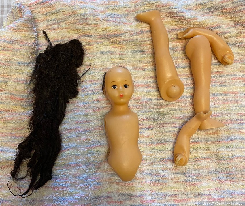 Интересная винтажная куколка, до и после приведения в порядок (фото 5)