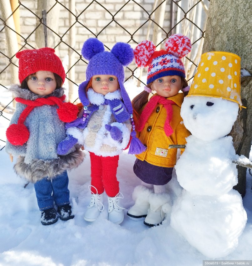 Зима продолжается. Паолочки и снеговик (фото 8)