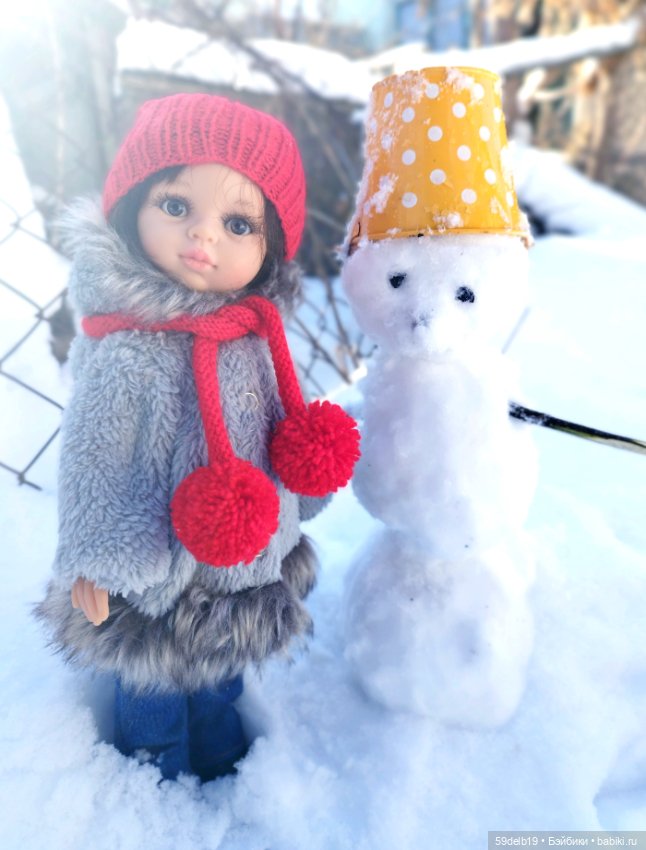 Зима продолжается. Паолочки и снеговик (фото 2)