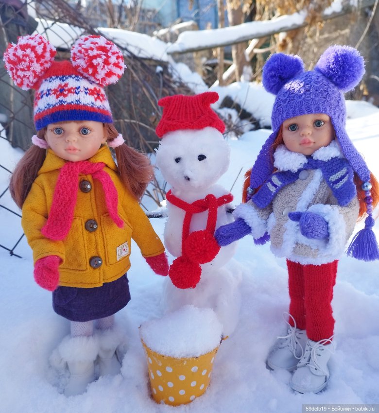 Зима продолжается. Паолочки и снеговик (фото 6)