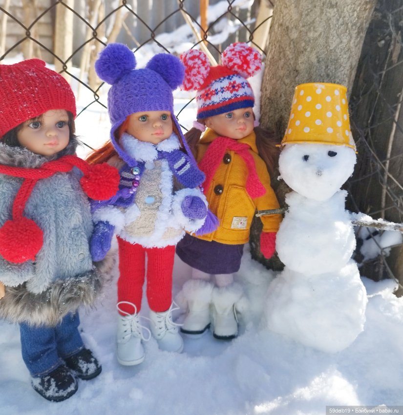 Зима продолжается. Паолочки и снеговик (фото 9)