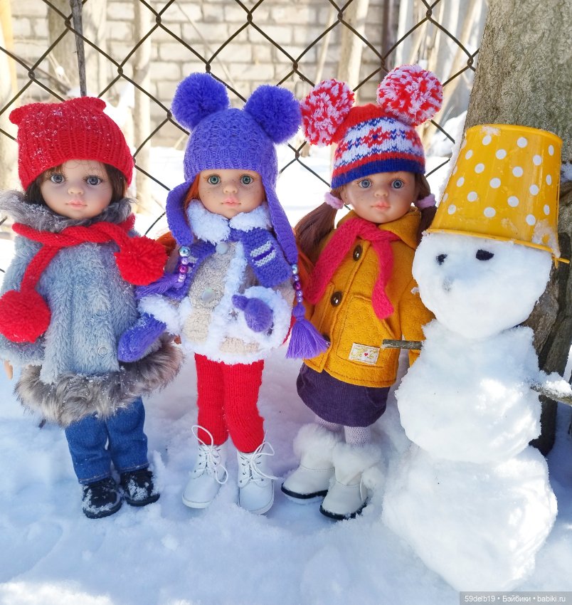 Зима продолжается. Паолочки и снеговик (фото 10)