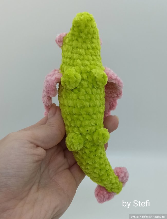 Дракончик из микровелюра — Вязаные игрушки и амигуруми: крючком (фото 3)