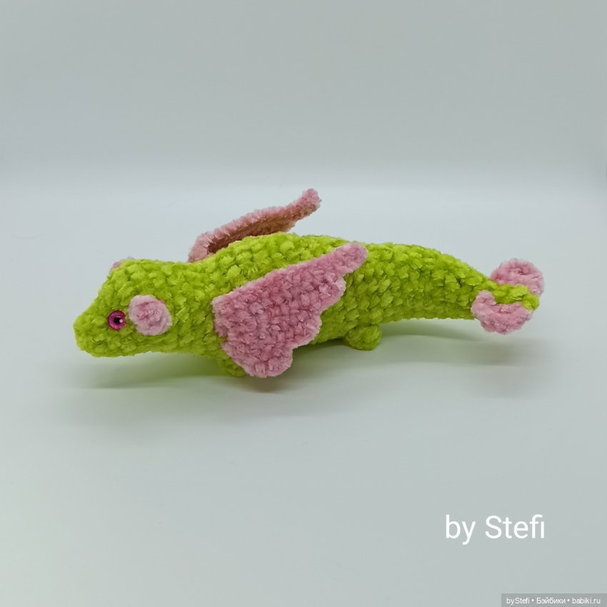 Дракончик из микровелюра — Вязаные игрушки и амигуруми: крючком (фото 6)