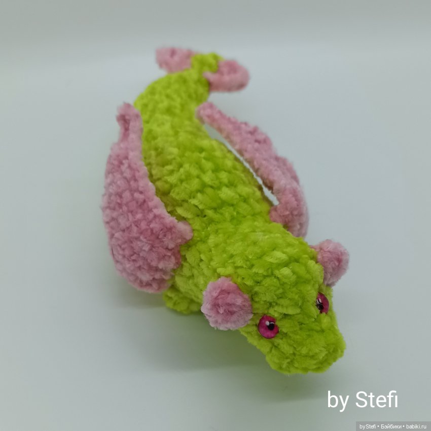 Дракончик из микровелюра — Вязаные игрушки и амигуруми: крючком (фото 7)