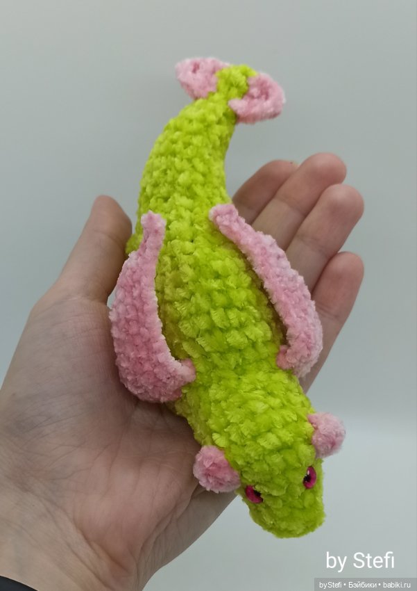 Дракончик из микровелюра — Вязаные игрушки и амигуруми: крючком (фото 4)