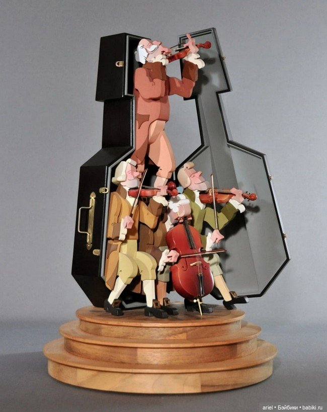 Серия вырезанных и раскрашенных деревянных скульптур от Фрэнсиса Дерансарта (Francis Deransart) (фото 5)