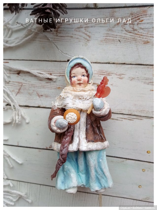 Наденька и Ксюша — Ватные игрушки на елку: ретро (фото 5)